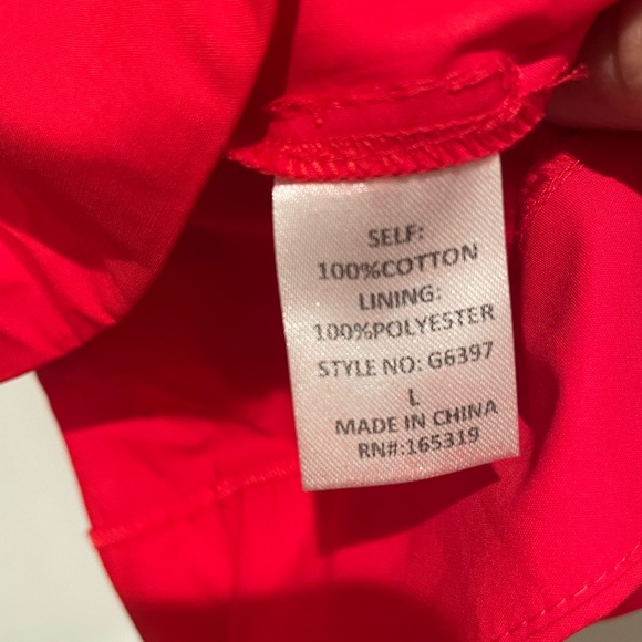 Day + Moon Red Mini Dress. Size: Large. Open Tie Back. Ruffle Sleeve. NWT. - Picture 5 of 12